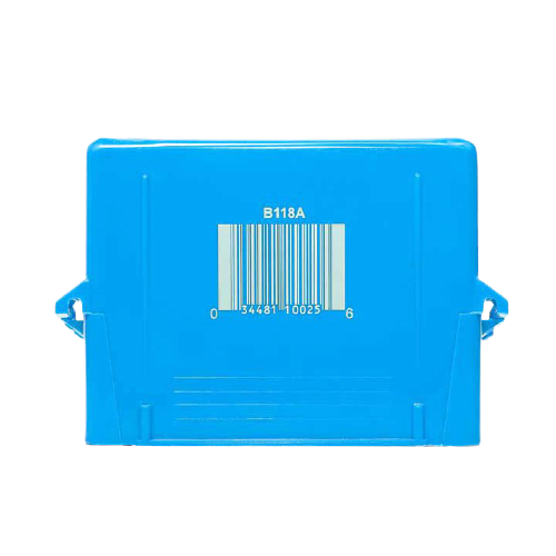Laser Engraved Plastic Blue Barcode