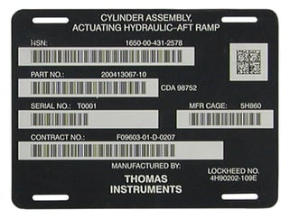 UID engraved onto lead plate laser engraved